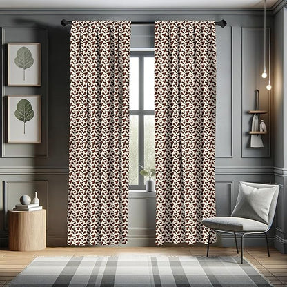 Ambesonne Cow Print Window Curtains, Cattle Skin with Brown Spots Agriculture Cow Oxen Hide Camouflage Pattern, Lightweight Decor 2-Panel Set with Rod Pocket, Pair of - 28" x 95", White Brown
