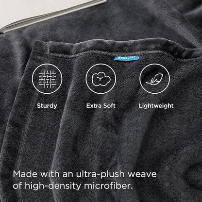 Bedsure GentleSoft Fleece Blanket California King Size Charcoal - Lightweight Plush Fuzzy Cozy Soft Bed Blankets, 102x96 inches