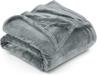 Utopia Bedding Fleece Blanket Throw Size Ash Grey 300GSM Luxury Anti-Static Fuzzy Soft Microfiber Blanket for Couch, Sofa and Bed (60x50 Inch)
