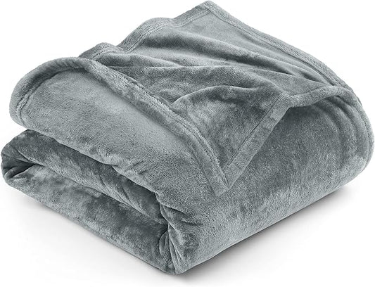 Utopia Bedding Fleece Blanket King Size Ash Grey 300GSM Luxury Fuzzy Soft Anti-Static Microfiber Bed Blanket (90x102 Inch)