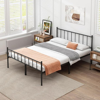 Full Bed Frame-Classic Metal Platform Bed Frame,Mattress Foundation with Steel Slat Support,Under Foundation Storage,No Box Spring Needed, Easy Assembly, Full Size