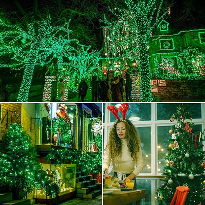 woohaha Christmas String Lights, 120V UL Certified 2PACK 50 Count Incandescent Clear Mini Green Wire Fairy Light, Xmas Tree Lights for St. Patrick's Day Patio Garden Outdoor Indoor, Green