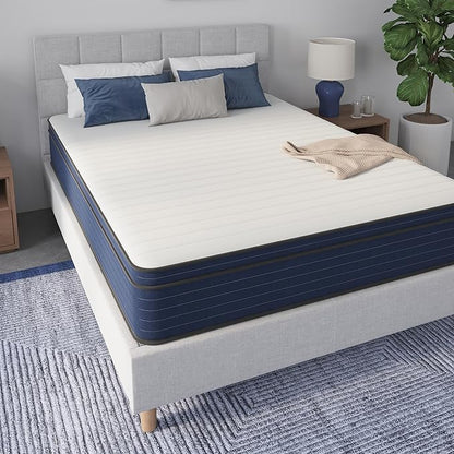 NapQueen Queen Size, 10 Inch New Victoria Hybrid Cooling Gel Infused Pocket Spring and Memory Foam Mattress, Bed in a Box, CertiPUR-US Certified