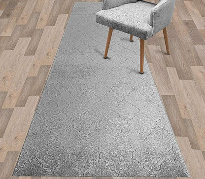 Custom Size Modern Runner Rug Carpet for Hallway Entryway Foyer Kitchen, Slip Resistant Latex Rubber Backed 31 inch Wide X Customized Length, Clouds Grey, 31 inch X 13 feet