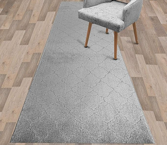 Custom Size Modern Runner Rug Carpet for Hallway Entryway Foyer Kitchen, Slip Resistant Latex Rubber Backed 31 inch Wide X Customized Length, Clouds Grey, 31 inch X 5 feet