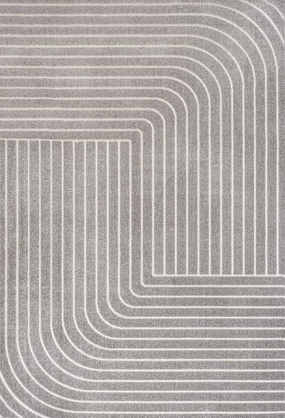Eyely NCS101B-3 Scandinavian Odense Minimalist Angle Geometric Indoor Area Rug, Modern, Contemporary, Coastal, Bohemian, Bedroom, Kitchen, Living Room, Non Shedding, Gray/Ivory, 3' x 5'
