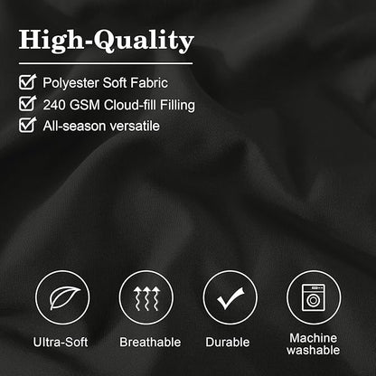 Monbix Full Comforter Set - 7 Pieces Black Bed in a Bag Full Size Bedding Sets with Comforters, All Seasons Down Alternative Comforter with Sheets,Pillowcases & Shams