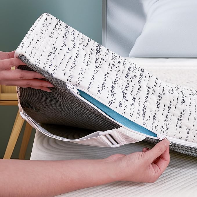 Subrtex Cooling Mattress Topper Cover King Size 2 Inch (Only Cover) Mattress Topper Protector Bedding Removable Mattress Encasement with Zipper Closure