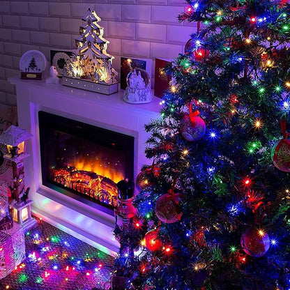 Dazzle Bright 132FT 400 LED Christmas Lights, Christmas String Lights Plug in with 8 Modes, Waterproof Christmas Decorations for Xmas Indoor Outdoor Party Home Tree Decor, Multi-Colored