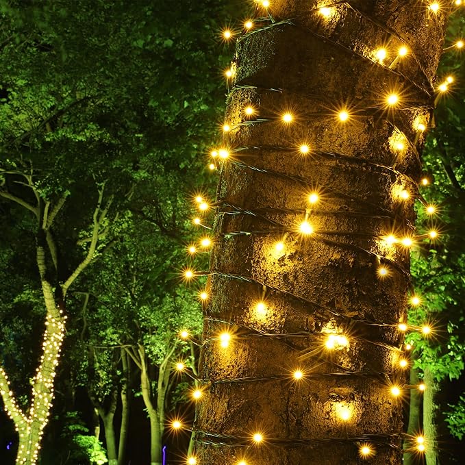100-1000 LED Christmas Lights, Low Voltage Fairy String Lights with 8 Modes, Ideal for Xmax Tree, Garden, Home, Party, Halloween Festival Deco (Warm White, 500 LEDs)