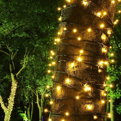 100-1000 LED Christmas Lights, Low Voltage Fairy String Lights with 8 Modes, Ideal for Xmax Tree, Garden, Home, Party, Halloween Festival Deco (Warm White, 200 LEDs)