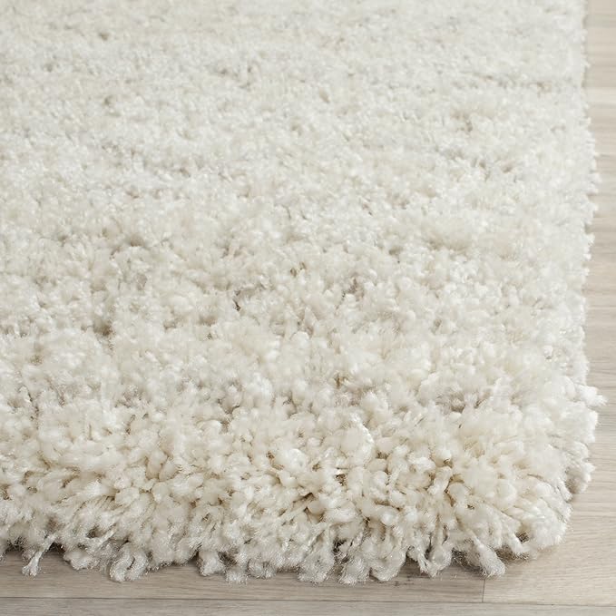 SAFAVIEH Arizona Shag Collection Runner Rug - 2'3" x 18', Ivory & Beige, Moroccan Design, Non-Shedding & Easy Care, 1.6-inch Thick Ideal for High Traffic Areas in Living Room, Bedroom (ASG741A)
