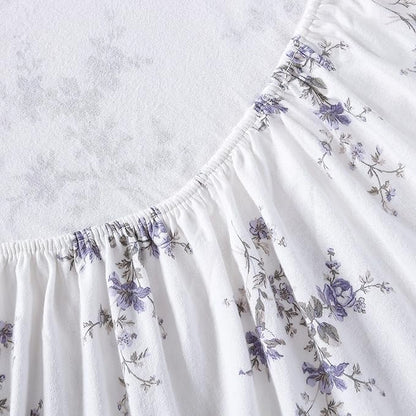 Laura Ashley - Flannel Sheets Twin Size, Anti-Pilling & Wrinkle Resistant Cotton, Touchably Soft for All-Season Comfort - Bed Sheets with Matching Pillowcase & Fitted Sheet (Jessika Lavender)