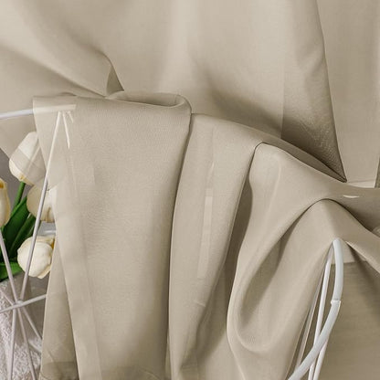 Aiyufeng Taupe Sheer Curtains 84 Inches Long 2 Panels Set, Semi Transparent Voile Rod Pocket Sheer Window Drapes for Bedroom Bed Canopy Living Room Dining Wedding Party Backdrop, 40W x 84L inch