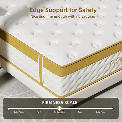Cooling Gel Queen Size Mattress 10 Inch Hybrid Queen Mattress in a Box with Pocketed Springs Memory Foam for Back Pain & Pressure Relief with CertiPUR-US Certified Foam