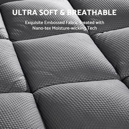 SLEEP ZONE Extra Thick Twin Mattress Topper for Back Pain, Plush Breathable Thick Mattress Pad Cover, Down Alternative Soft Bed Topper with Elastic Fitted Deep Pocket