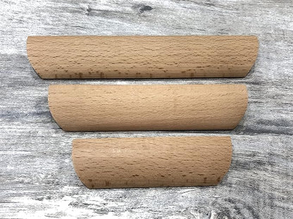 6Pcs Unfinished Wood Solid Furniture Pulls Handles,Unfinished Unpainted Paintable Wooden Handles Cupboard Closet Drawer Handle Pull,Length 3.54",Hole Dis.2.52"