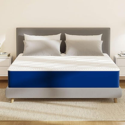Swbvs Firm Queen Mattress, 12 Inch Cooling Memory Foam Queen Size Mattress with Removable Zippered Cover for Easy Cleaning, Pressure Relief & Firm Support