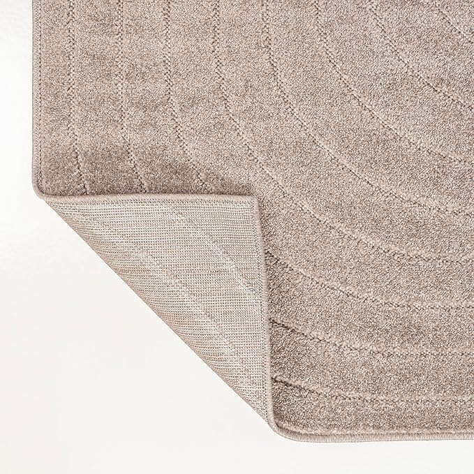Eyely NCS101C-4 Odense High-Low Minimalist Angle Geometric Light Taupe 4 ft. x 6 ft. Indoor/Outdoor Area Rug, for Home, Backyard, Patio, Porch, Bedroom, Kitchen, Living Room