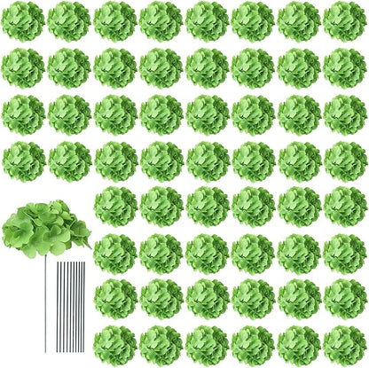 AVIVIHO 65 PCS Green Hydrangea Artificial Flowers Bulk Realistic Fake Hydrangeas Silk Flowers with Stems for Home Weddings,Centerpieces,Party Arch Backdrop Decor DIY Florals Decorations