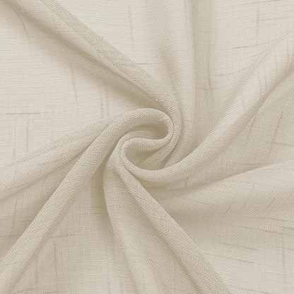 Aiyufeng Kirei 36 inch Natural Sheer Curtains 2 Panels Set for Kitchen, Rod Pocket Semi Sheer Short Curtains & Drapes Privacy with Light Filtering for Cafe/Small Window, Linen, W30 x L36, 2 Piecesi