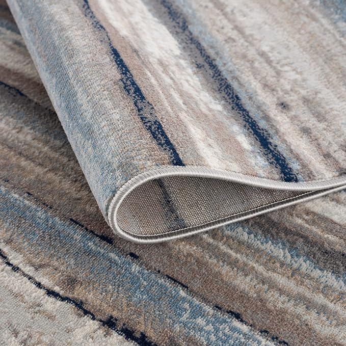 RUG BRANCH Havana 2' x 6' (2' X 5'11") Scandinavian Indoor Runner Rug, Contemporary, Blue Brown - Entryway, Hallway, Bathroom, and Kitchen