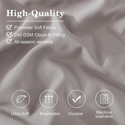 Monbix Queen Comforter Set - 7 Pieces Cloud Purple Bed in a Bag Queen Bedding Sets with Comforters, All Seasons Down Alternative Comforter Bed Set with Sheets, Pillowcases & Shams