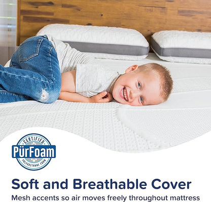 Perfect Cloud Made in The USA UltraPlush Charcoal-Infused 10 inch Memory Foam Mattress - Pressure Relieving - Bed-in-a-Box (Queen)