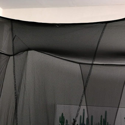 Mengersi Bed Canopy,Canopy Bed Curtains Bed Drapes for Full Queen King Size Bed,Mosquito Net Bed Curtains for Patio Indoor Outdoor Net,Black Bed Canopy Curtains for Gothic,Halloween Decoration