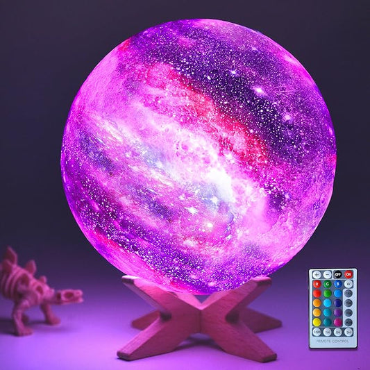 4.3'' Moon Lamp Kids Night Light Galaxy Lamp 16 Colors LED Moon Light with Touch & Remote Control Bedside Lamp as Christmas Birthday Gifts for Girls/Boys/Kids