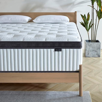 Queen Mattress, 12 Inch Mattresses Queen Size in a Box, Individually Wrapped Pocket Spring Mattresses,Pressure Relief, Medium Firm Support, Breathable and Low Motion Transfer