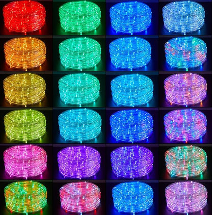 Brightown Rope Lights Outdoor, 33 FT 24 Color Changing String Lights with Remote, 100 LED String Lights Indoor Bedroom, Rope Light for Outside, Waterproof Christmas Lights for Outdoor Decoration