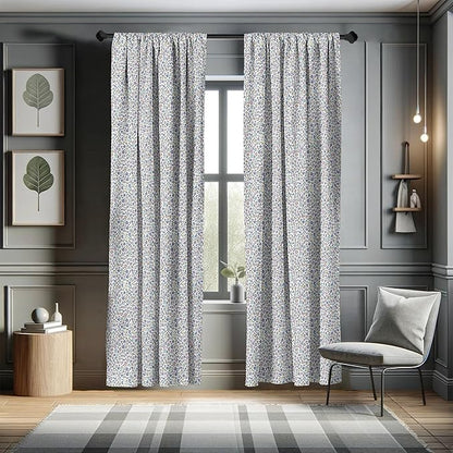Ambesonne Leopard Print Curtains, Modernized Animal Skin Elements in Pastel Memphis Style Colors Pattern Print, Window Treatments 2 Panel Set for Living Room Bedroom, Pair of - 28" x 84", Grey Black