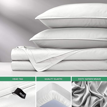 Twin XL Sheets by Pure Bamboo, Genuine 100% Organic Viscose Derived from Bamboo Bed Sheet Set, Luxuriously Soft & Cooling, Double Stitching, Lifetime Quality Promise (Twin XL, White)