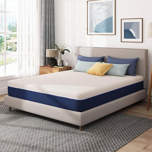 10 Inch Twin Size Mattress, Gel Cooling Memory Foam Mattress in A Box, Medium Firm Feel for Back Pain Relief, CertiPUR US Certified