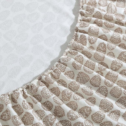 Eddie Bauer - Queen Sheets, Cotton Flannel Bedding Set, Brushed For Extra Softness, Cozy Home Decor (Little Creek Pine Cone Beige, Queen)
