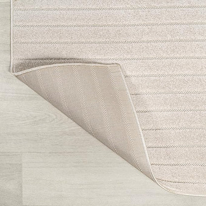 Eyely NCS101A-14 Scandinavian Odense Minimalist Angle Geometric Indoor Rug, Pet Friendly, Non-Shedding, Stain Resistant, Easy-Cleaning, Ivory/Cream, 10 ft. x 14 ft., Indoor/Outdoor, Area Rug