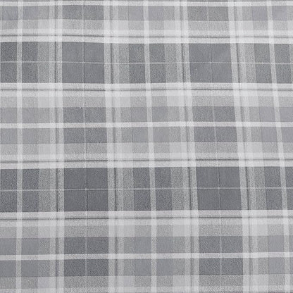 Laura Ashley - Flannel Sheets Twin Size, Anti-Pilling & Wrinkle Resistant Cotton, Touchably Soft for All-Season Comfort - Bed Sheets with Matching Pillowcases & Fitted Sheet (Mulholland Plaid Grey)