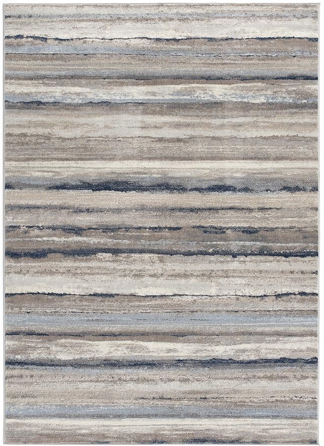 RUG BRANCH Havana 5' x 8' (5'3" X 7'7") Scandinavian Indoor Area Rug, Contemporary, Blue Brown - Living Room, Bedroom, Dining Room, and Kitchen