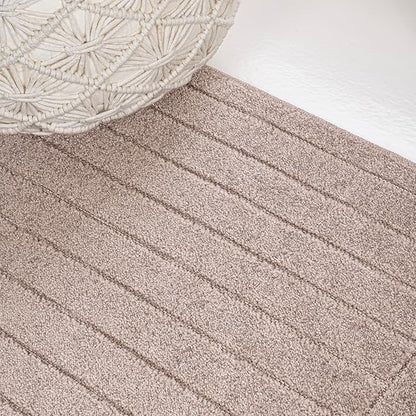Eyely NCS101C-8 Odense High-Low Minimalist Angle Geometric Light Taupe 8 ft. x 10 ft. Indoor/Outdoor Area Rug, for Home, Backyard, Patio, Porch, Bedroom, Kitchen, Living Room
