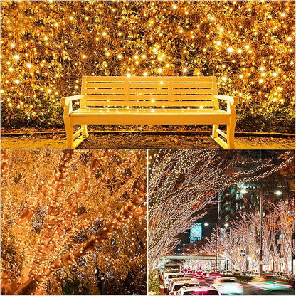 Blissun Halloween Lights, 50-Count Black Wire Light Set, Battery Operated Halloween Mini String Light with 8 Modes, 16 ft Fairy Lights for Halloween Tree Garden Wreath Decorations (2 Pack, Orange)