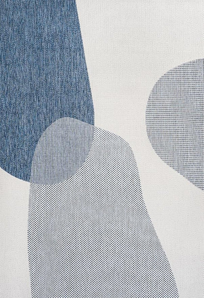 JONATHAN Y Geometric Organic Shapes Indoor Outdoor Area Rug 3X5 Cream/Navy, Zia Modern for Backyard, Patio, Porch, Easy-Cleaning, High Traffic, Pet-Friendly, Non-Shedding (TSN306B-3)