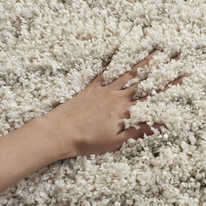 SAFAVIEH Arizona Shag Collection Runner Rug - 2'3" x 10', Ivory & Beige, Moroccan Design, Non-Shedding & Easy Care, 1.6-inch Thick Ideal for High Traffic Areas in Living Room, Bedroom (ASG741A)