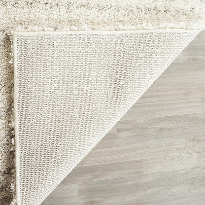 SAFAVIEH Arizona Shag Collection Runner Rug - 2'3" x 12', Ivory & Beige, Moroccan Design, Non-Shedding & Easy Care, 1.6-inch Thick Ideal for High Traffic Areas in Living Room, Bedroom (ASG741A)
