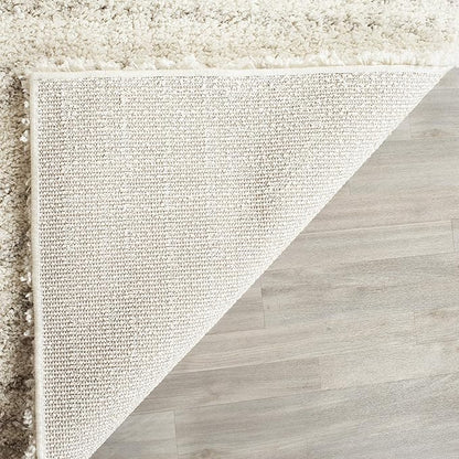 SAFAVIEH Arizona Shag Collection Area Rug - 10' Square, Ivory & Beige, Moroccan Design, Non-Shedding & Easy Care, 1.6-inch Thick Ideal for High Traffic Areas in Living Room, Bedroom (ASG741A)