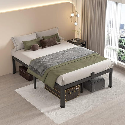 MAF 12 Inch King Metal Platform Bed Frame with Round Corner Legs, Mattress Slide Stopper, 3000 LBS Heavy Duty Steel Slats Support, No Box Spring Needed, Noise Free