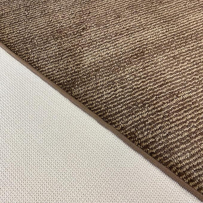Custom Length Cut to Size Wide Width Carpet Runner Rug for Hallways, Slip Resistant Latex Rubber Backed, 31 inch Wide X Customized Length, Stripe Brown, 31 inch X 16 feet