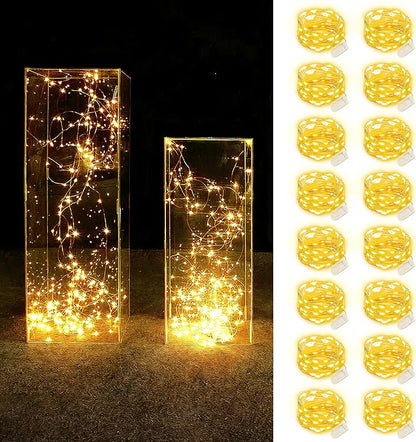 MUMUXI Battery Operated LED Fairy Lights, 16 Pack, 10ft Warm White, Waterproof, Energy Efficient, Indoor Outdoor Usage
