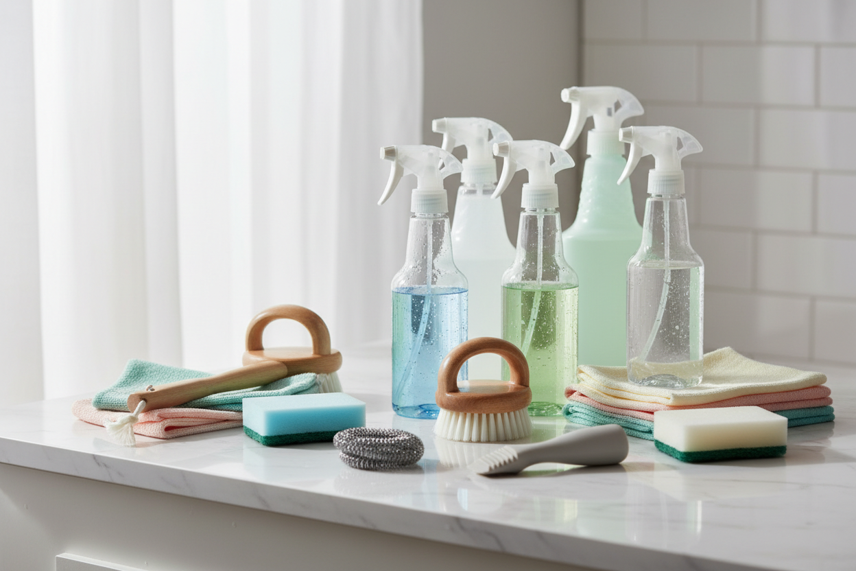 Cleaning Essentials

Our cleaning products are designed to deliver effective results with minimal effort. From surface cleaners to everyday cleaning tools, these essentials help maintain a fresh, hygienic home while being easy to use and dependable for daily routines. (make it real photo)