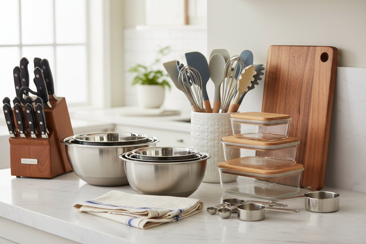 Kitchen Essentials

Our kitchen essentials support daily cooking, food storage, and organization. Built for durability and convenience, these products help streamline meal preparation and keep your kitchen running smoothly. (make it real photo)